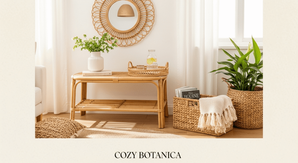 8. Use Woven or Rattan Decor