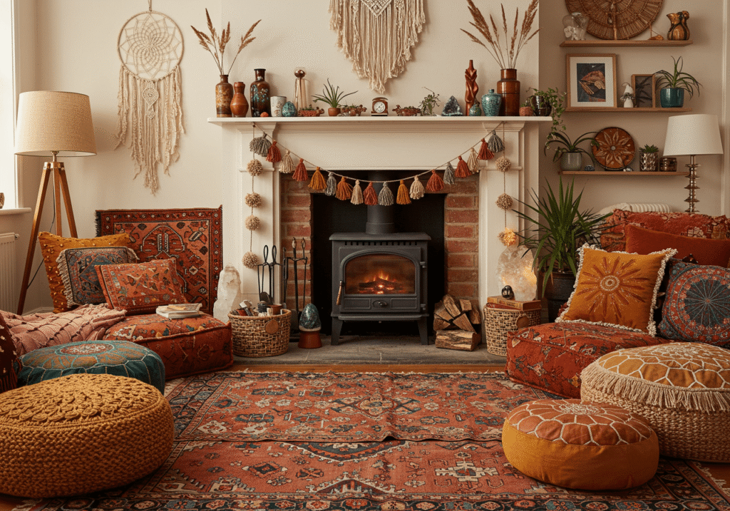 Boho Fireplace Ideas for a Cozy and Creative Living Room
